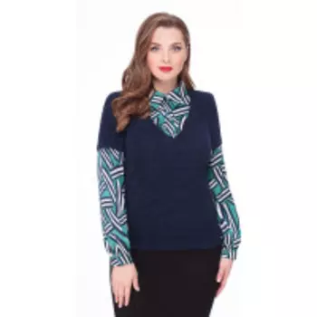 Блузка Дали-5061 В цвете: Синий, Разноцветный; Размеры: 56,50,52,48,54