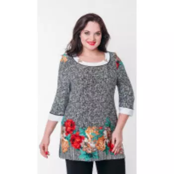 Блузка Дали-569 В цвете: Черный, Разноцветный; Размеры: 58