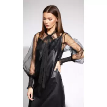 Блузка EOLA-1958 В цвете: Черный; Размеры: 46,48