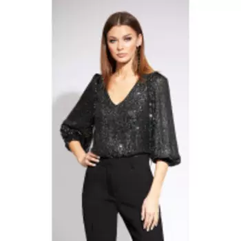 Блузка EOLA-1974/1 В цвете: Черный, Серый; Размеры: 44
