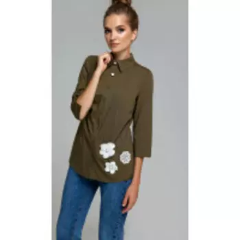 Блузка Gizart-7347 В цвете: Зеленый; Размеры: 52,54