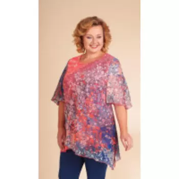 Блузка Golden Valley-26315 В цвете: Розовый, Разноцветный; Размеры: 56,58,62