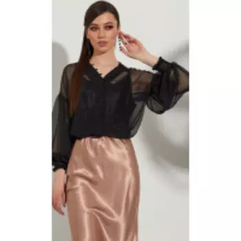 Блузка Golden Valley-6472 В цвете: Черный; Размеры: 46,48,44,42