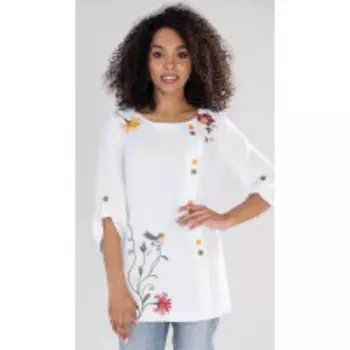 Блузка Юрс-21-538-5 В цвете: Белый; Размеры: 56,58,50,52,48,54,44