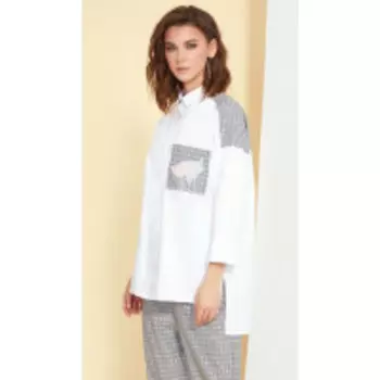 Блузка Kaloris-1688 В цвете: Белый; Размеры: 50,52,46,48,44,42