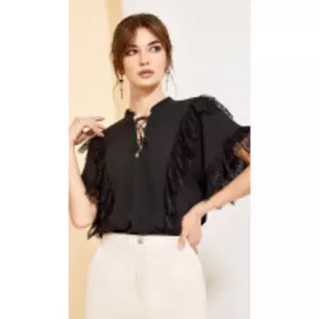 Блузка Kaloris-1725 В цвете: Черный; Размеры: 50,52,46,48,44,42