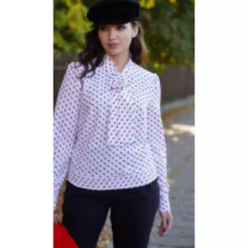 Блузка Люше-2489 В цвете: Белый, Разноцветный; Размеры: 50,52,46,48,54,44