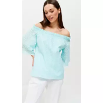 Блузка Люше-2612 В цвете: Голубой; Размеры: 50,52,46,48,54,44