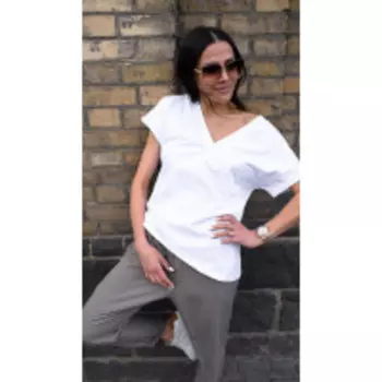 Блузка MAX-1-006 В цвете: Белый; Размеры: 56,58,50,52,46,48,54,44,42