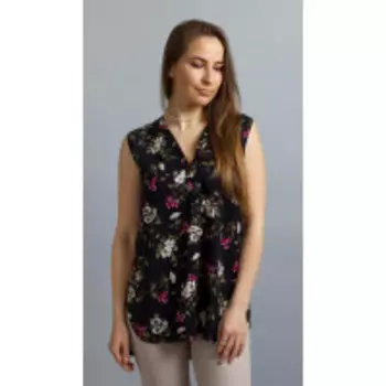 Блузка Mirolia-897 В цвете: Черный; Размеры: 56,50,52,48,54