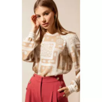 Блузка Nova Line-20371 В цвете: Бежевый; Размеры: 50,52,46,48,44