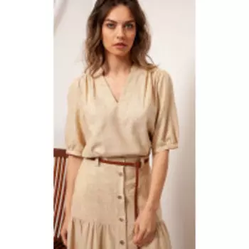 Блузка Nova Line-20451 В цвете: Бежевый; Размеры: 50,52,46,48,44,42