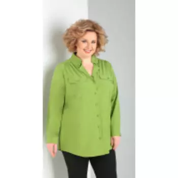 Блузка Орхидея люкс-1010 В цвете: Зеленый; Размеры: 58,60,62