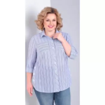 Блузка Орхидея люкс-1024 В цвете: Голубой; Размеры: 56,62