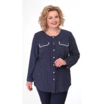 Блузка Орхидея люкс-1026/2 В цвете: Синий; Размеры: 56,58,60