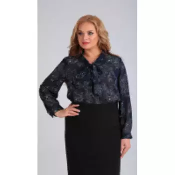 Блузка Орхидея люкс-1029/1 В цвете: Синий; Размеры: 56,62,64