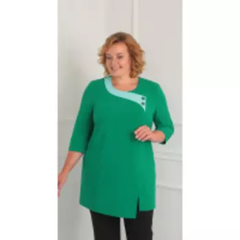 Блузка Орхидея люкс-883 В цвете: Зеленый; Размеры: 56,58