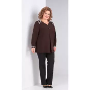Блузка Орхидея люкс-997 В цвете: Коричневый; Размеры: 56,62