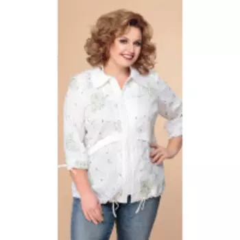 Блузка Romanovich-8-769 В цвете: Белый, Зеленый; Размеры: 56,58,60,62,64,54