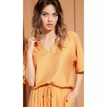 Блузка S_ette-2035/1 В цвете: Оранжевый; Размеры: 50,52,46,48,44,42