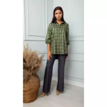 Блузка Sandyna-13864 В цвете: Зеленый; Размеры: 50,52,46,48,54,44