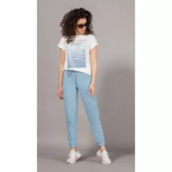 Блузка Сч@стье-7081-1 В цвете: Белый, Разноцветный; Размеры: 56,58,60,62,64,66,68,50,52,46,48,54,44,42