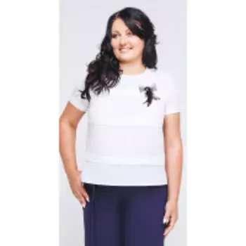 Блузка Swallow-117 В цвете: Белый; Размеры: 50,52,48,54