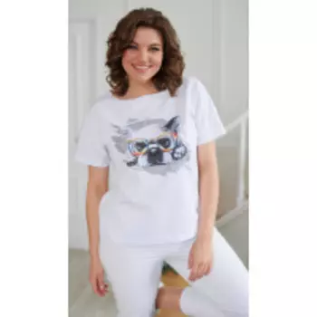 Блузка Swallow-2025/1 В цвете: Белый; Размеры: 56,58,50,52,48,54