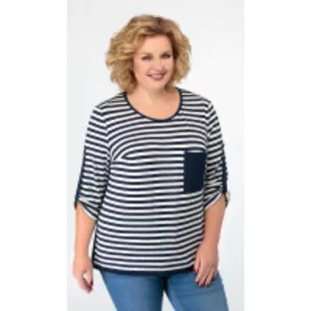 Блузка Swallow-280 В цвете: Синий; Размеры: 56,58,52,54