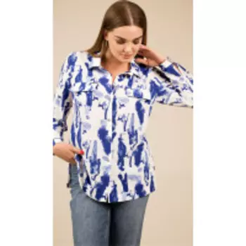 Блузка TEFFI style-1426 В цвете: Синий, Разноцветный; Размеры: 50