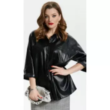 Блузка TEZA-1794 В цвете: Черный; Размеры: 56,58,60,62,50,52,48,54