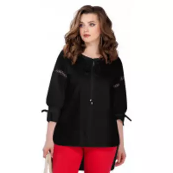 Блузка TEZA-650/1 В цвете: Черный; Размеры: 56,58,60,62,50,52,46,48,54,44