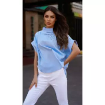 Блузка Vesnaletto-2712-2 В цвете: Голубой; Размеры: 50,46,48,44,42