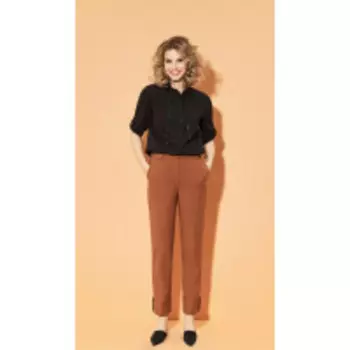 Брюки DiLiaFashion-0439 В цвете: Коричневый; Размеры: 50,52,46,48,44