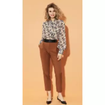 Брюки DiLiaFashion-0448 В цвете: Коричневый, Оранжевый; Размеры: 50,52,46,44,42