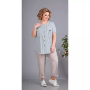 Брюки Novella Sharm-3469 БРЮКИ В цвете: Синий, Белый; Размеры: 60,62,64,66,68,70,72,74