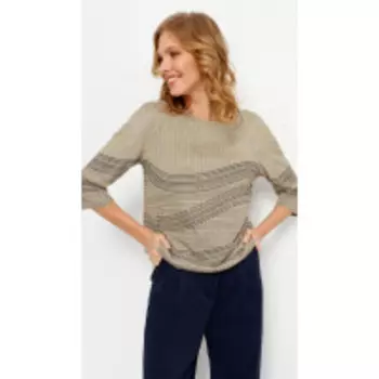 Джемпер ArtRibbon-3441T В цвете: Бежевый; Размеры: 52,46,54,44