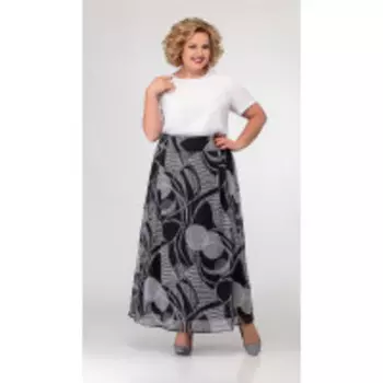 Юбка Swallow-267 В цвете: Белый, Черный; Размеры: 50,52,54
