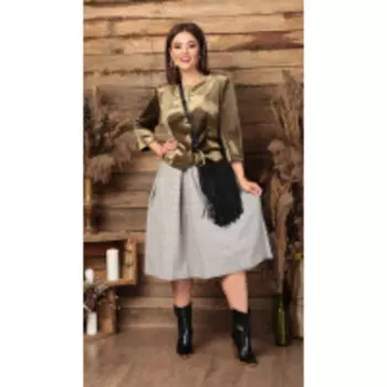 Костюм Anastasia-410 В цвете: Серый, Зеленый, Разноцветный; Размеры: 52,54
