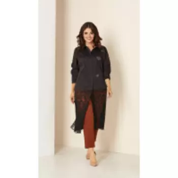 Костюм Andrea Style-00295 В цвете: Черный, Коричневый, Разноцветный; Размеры: 52,54