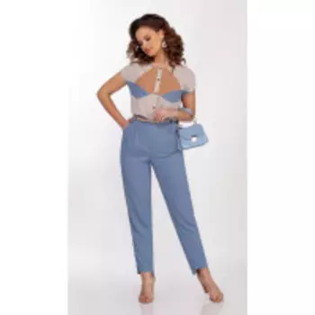 Костюм DilanaVIP-1709 В цвете: Голубой; Размеры: 56,50,52,46,48,54