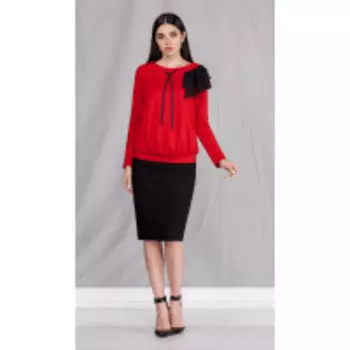 Костюм Ивелта плюс-2501-1 В цвете: Красный, Черный, Разноцветный; Размеры: 46,48,44