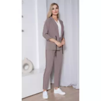 Костюм Юрс-20-421-3 В цвете: Бежевый, Коричневый; Размеры: 52,44