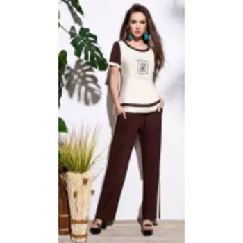 Костюм Lissana-3437 В цвете: Белый, Коричневый; Размеры: 50,46,48