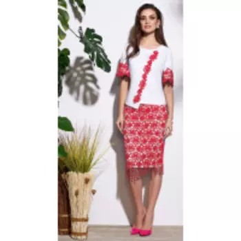 Костюм Lissana-3659/1 В цвете: Красный, Белый; Размеры: 50,52