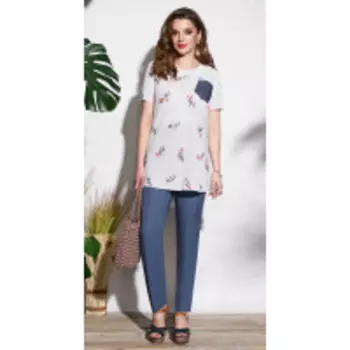 Костюм Lissana-3692 В цвете: Синий, Белый; Размеры: 50,52,54