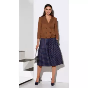 Костюм Lissana-4074 В цвете: Синий, Коричневый, Разноцветный; Размеры: 46,48,44