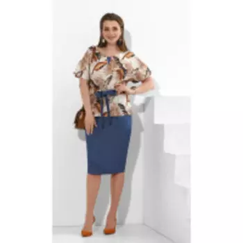 Костюм Lissana-4281 В цвете: Синий, Разноцветный; Размеры: 50,52,54