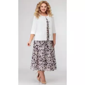 Костюм Swallow-339 В цвете: Белый, Бежевый, Коричневый, Разноцветный; Размеры: 56,58,60,62,64,54