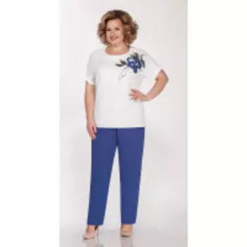 Костюм Теллура-Л-1491-1 В цвете: Синий, Белый; Размеры: 56,52,54